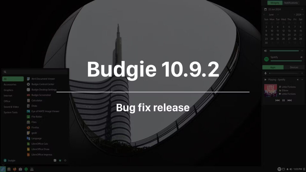 Rilasciato l’ambiente desktop Budgie 10.9.2