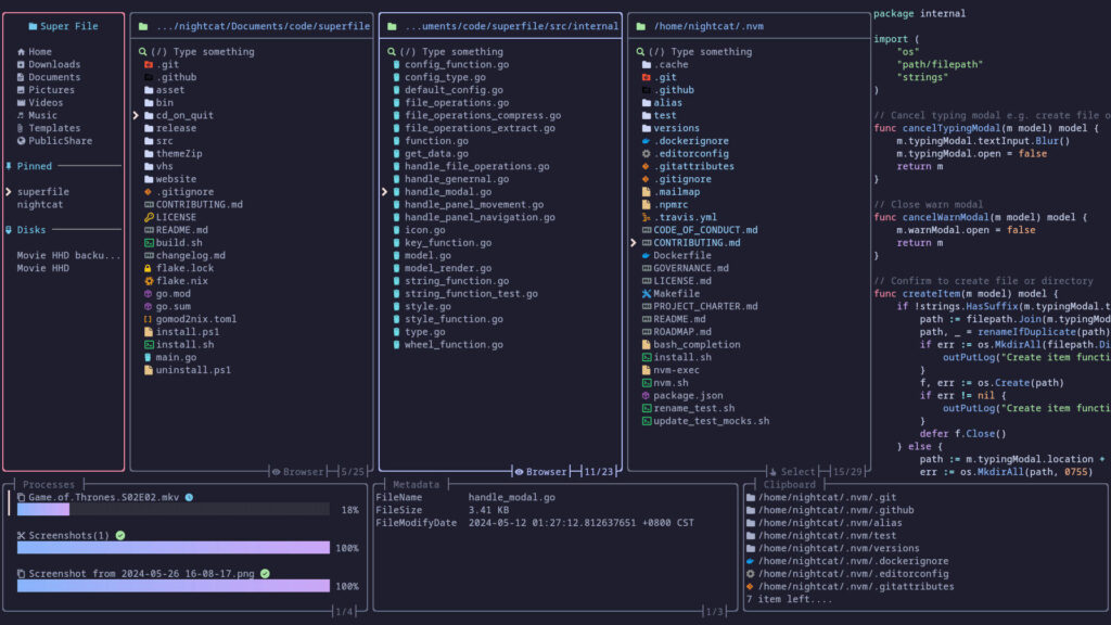 Superfile: Un Gestore di File Avanzato per il Terminale